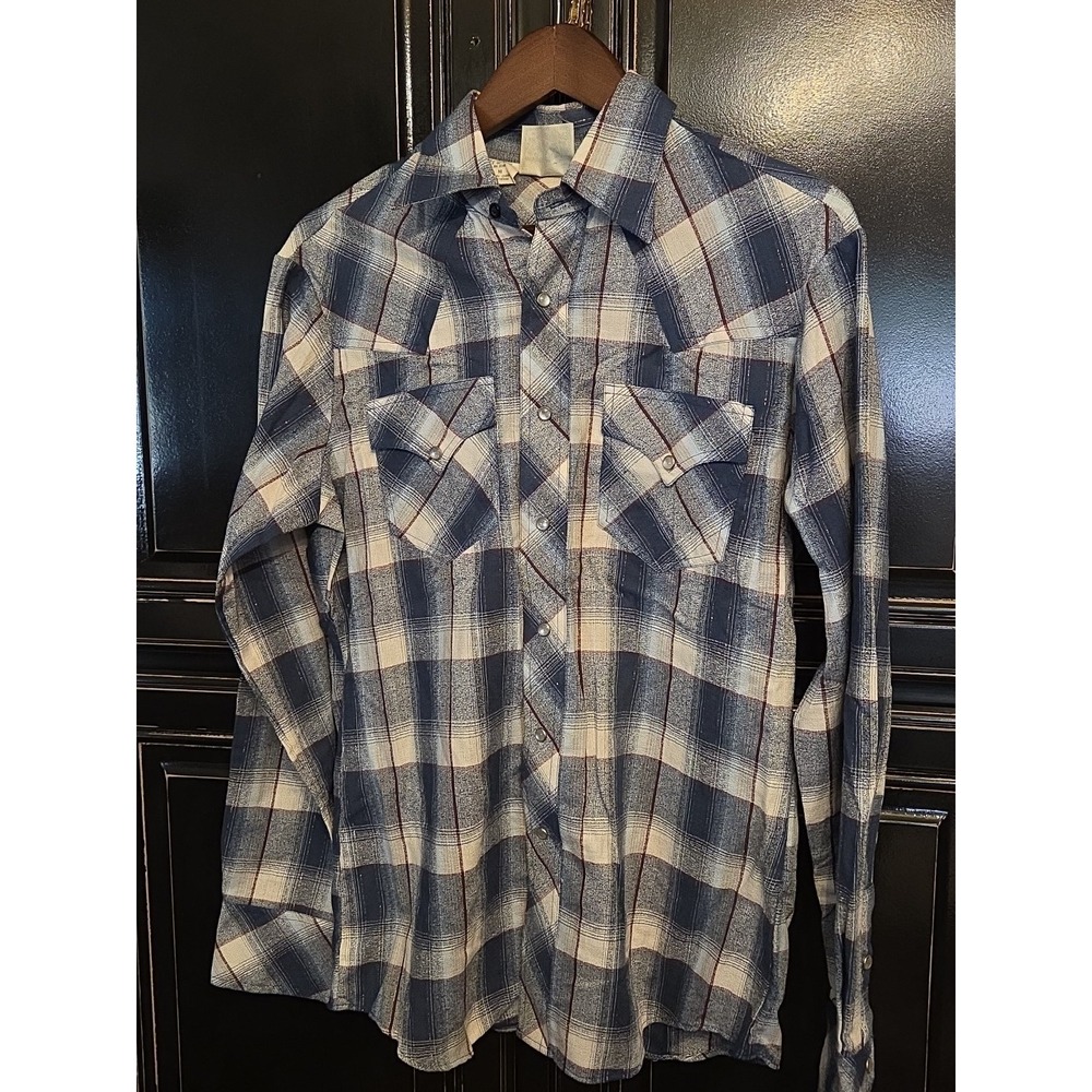 Vintage Rocking K Ranchwear Medium,  Plaid, Sparkling  Snap Up Western,ranch